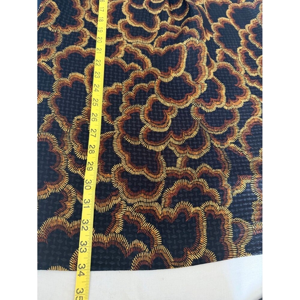 Trina Turk Silk Dress Size 6 Black Gold Print Shift Mini Made in USA - Picture 8 of 9